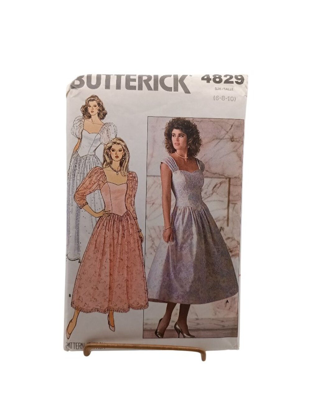 Butterick 4829 Vintage Sewing Pattern For Misses Petite Dresses Sizes 6-8-10 Eve
